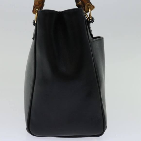 GUCCI Bamboo Hand Bag Leather Black 000 122 0316 Auth 68517 - Picture 3 of 16